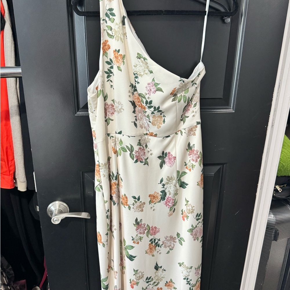 BHLDN Cream Floral One-Shoulder Evening Gown NWT